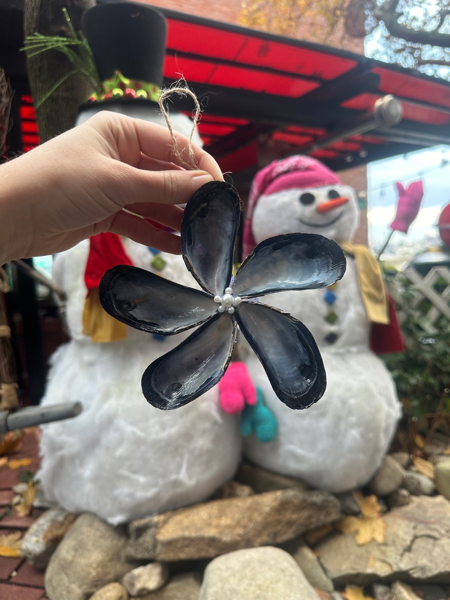 Mussel Shell Coastal Holiday Ornament